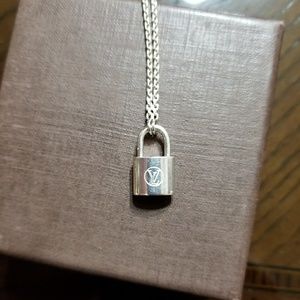 Louis Vuitton silver lockit pendant lock necklace